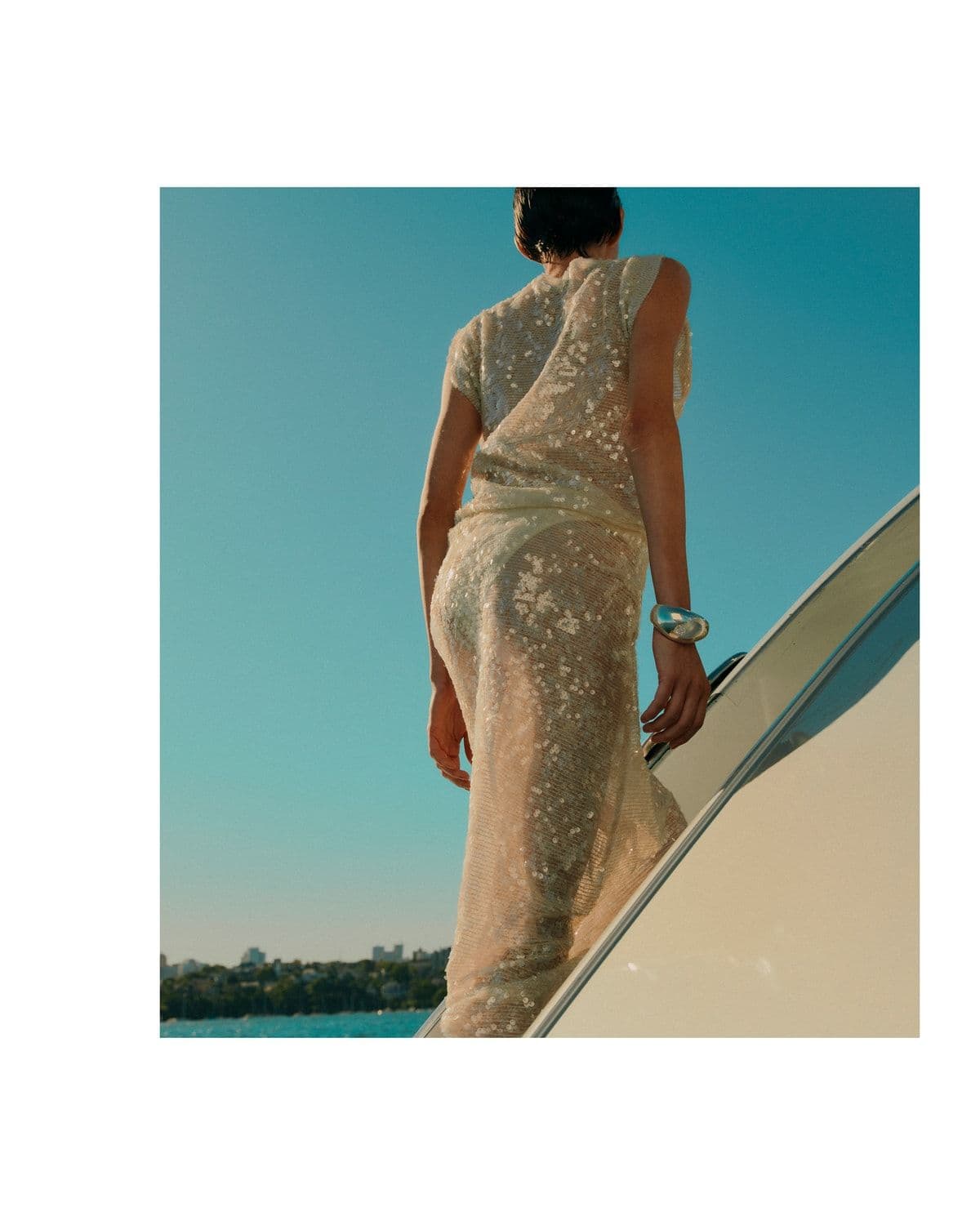 Editorial portrait detail, Rachel Gilbert Pre-Fall '26 'Lumière' campaign