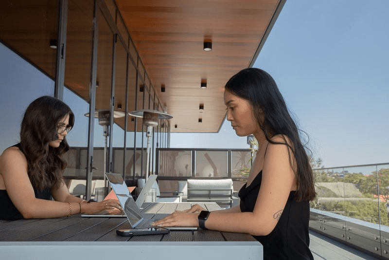 Working session on the terrace